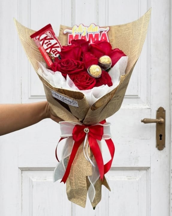Bouquet papel Kratf / Periódico día de las Madres